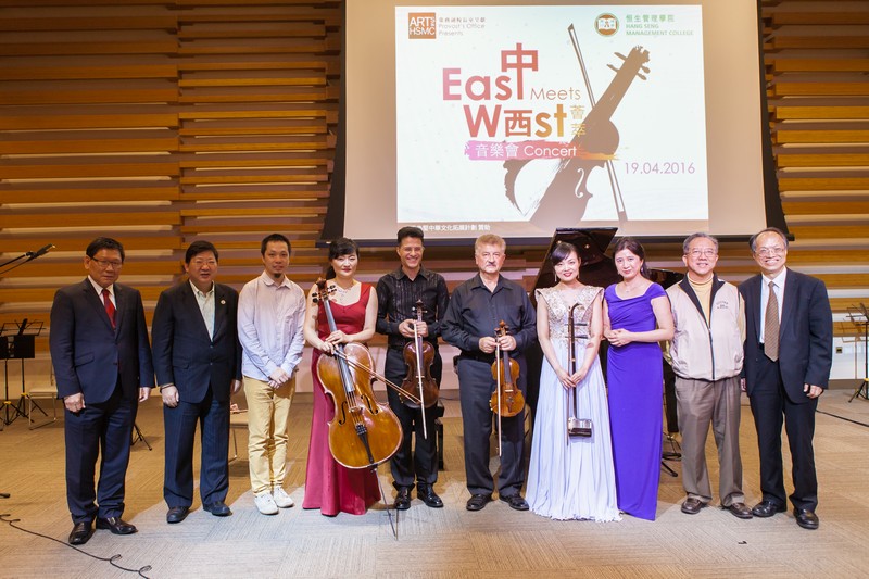 (From left) Provost Gilbert Fong, President Simon Ho, Dr Ng Wah Hei , Ms Park Si Won, Mr Meidad Yehudayan, Professor Vadim Mazo, Ms Xing Lu, Dr Cheng Wai, Mr Martin Tam and Professor P C Wong